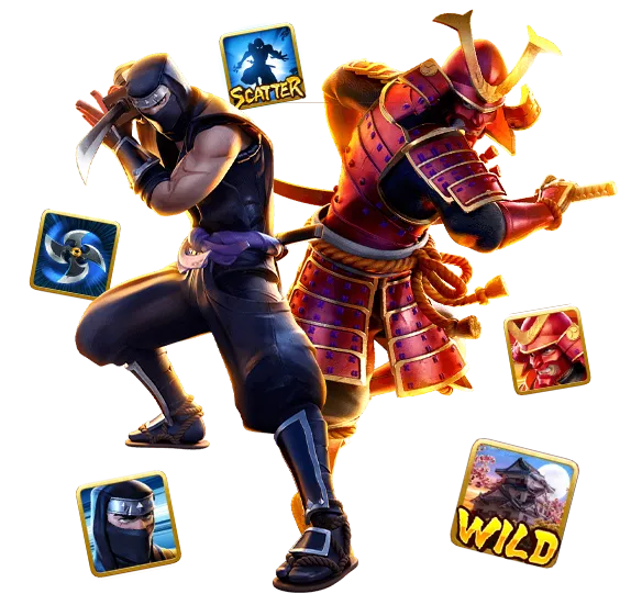 การต่อสู้สุดดุเดือดจากเกม Ninja Vs Samurai พาคุณไปทำเงินได้จริง ค่าย พีจี สล็อต