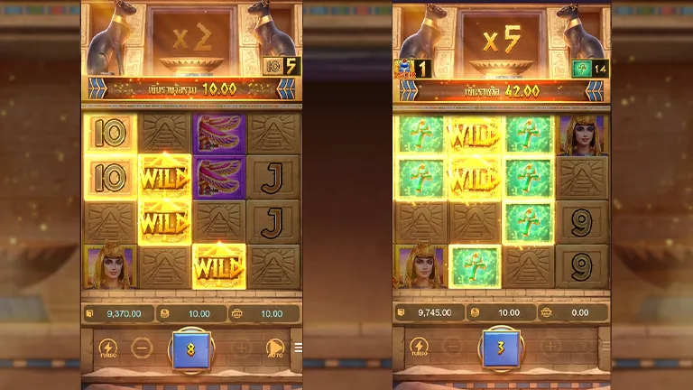 เกมสล็อตอียิปต์โบราณ Secrets of Cleopatra จาก PG Slot